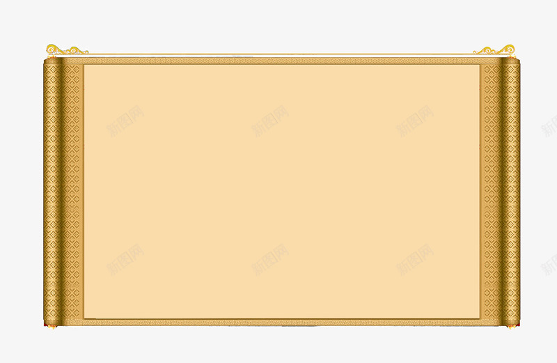黄色大气卷幅png免抠素材_88icon https://88icon.com 个性 中国风 卷幅 卷轴 大气
