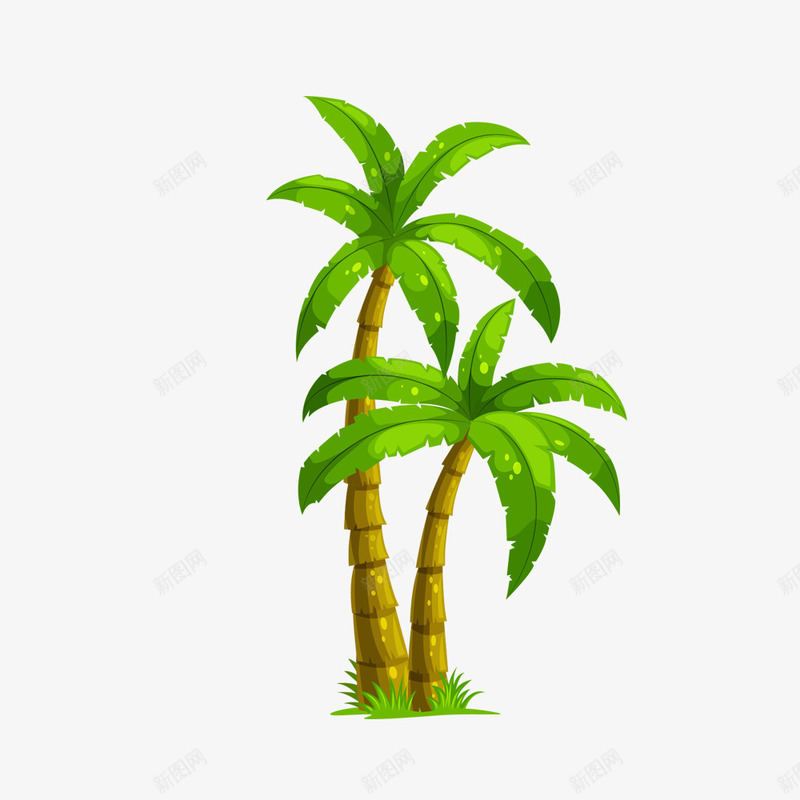 卡通芭蕉树png免抠素材_88icon https://88icon.com PNG图形 PNG装饰 卡通 绿叶 芭蕉树 装饰