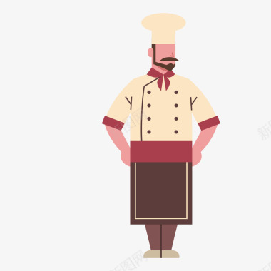 节日菜单扁平化厨师人物图标图标