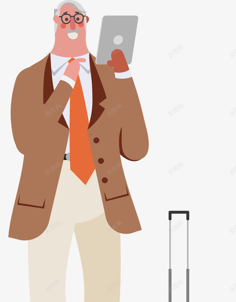 查询路线的大叔png免抠素材_88icon https://88icon.com 国庆出游 大叔 旅游季 矢量png