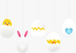 复活节彩蛋里的兔子素材