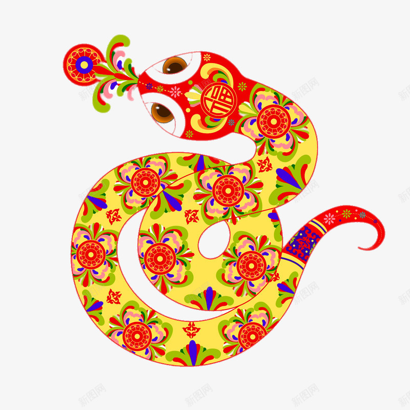 卡通蛇花纹png免抠素材_88icon https://88icon.com png图片素材 免费png元素 卡通蛇 新年元素 花纹 装饰素材 高清免费png素材