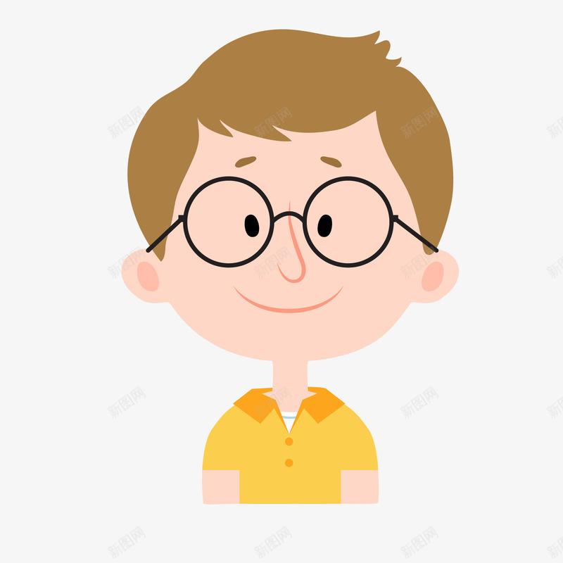 黄色衣服带眼镜的卡通男孩头像矢量图ai免抠素材_88icon https://88icon.com 卡通男孩 带眼镜男孩 男孩 眼镜 黄色 黄色衣服 矢量图