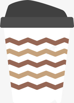 条纹波浪咖啡杯矢量图素材
