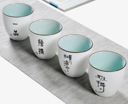 日式喝水茶杯素材