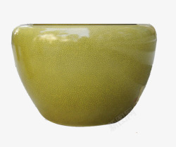 裂片黄色陶瓷花盆高清图片