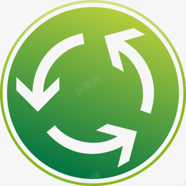 绿色环保绿色循环箭头图标图标