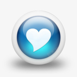 glossy光滑的3d蓝色心脏图标高清图片
