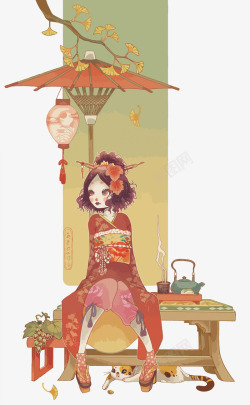 穿和服的少女日式少女高清图片