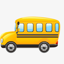卡通客车卡通黄色的客车矢量图高清图片