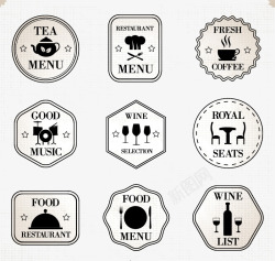 9款简洁餐厅标签素材