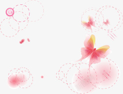 粉色的蝴蝶花粉色唯美手绘蝴蝶花高清图片