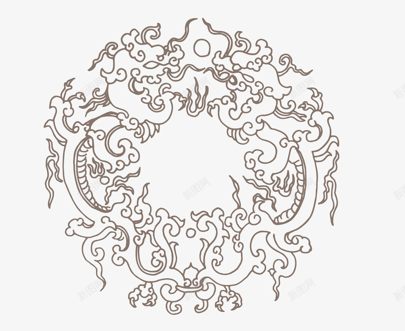 中式圆形花纹边框png免抠素材_88icon https://88icon.com PNG图片 中式圆框 圆形 矢量素材 花纹边框 边框