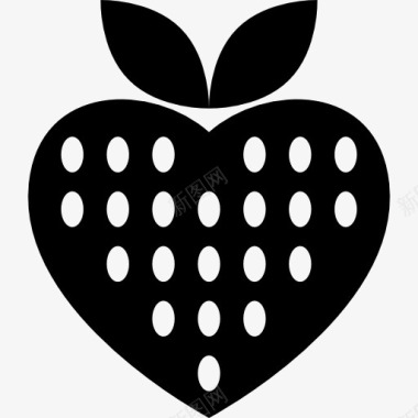 心草莓心形图标图标