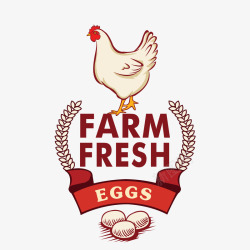 农场新鲜鸡蛋标签矢量图素材