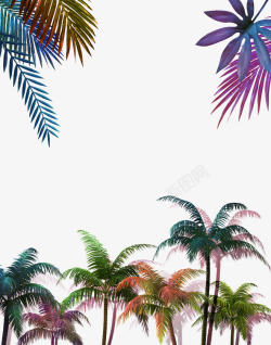 海报背景椰子树素材