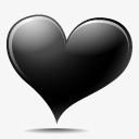 黑色心阿凡达表情符号面对情感情图标图标
