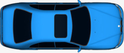 蓝色汽车俯视平面素材