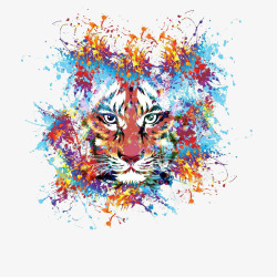 彩绘效果图彩绘的老虎头像高清图片