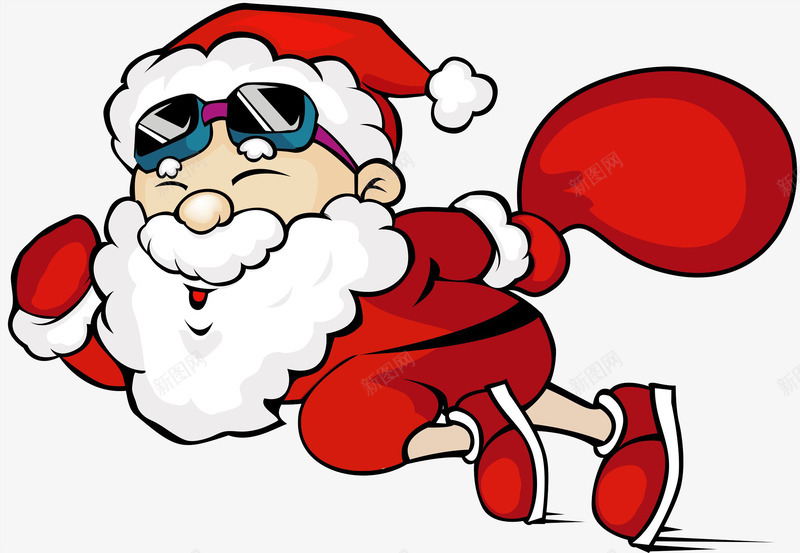 奔跑的圣诞老人png免抠素材_88icon https://88icon.com 创意 卡通 商务 圣诞老人 壁纸 奔跑 封面 彩色手绘 插图 礼物袋