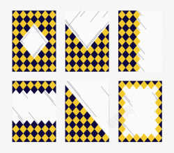 黄黑规则菱形卡片图案素材