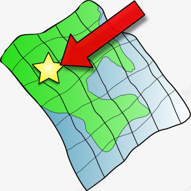 红色箭头五角星标志图标图标
