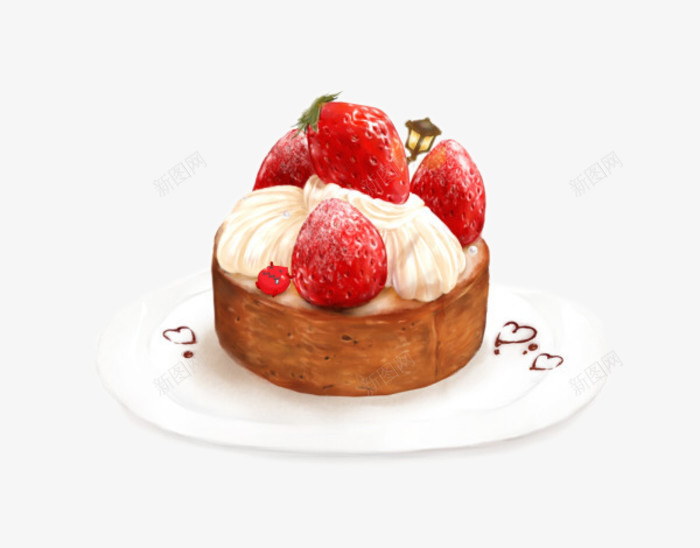 盘子里的糕点png免抠素材_88icon https://88icon.com 手绘 水果 白色 盘子 糕点 食物