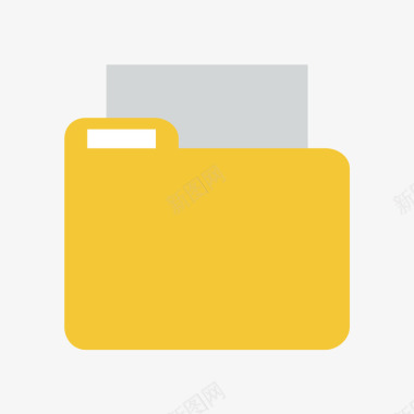 黄色文件夹卡通图标矢量图图标