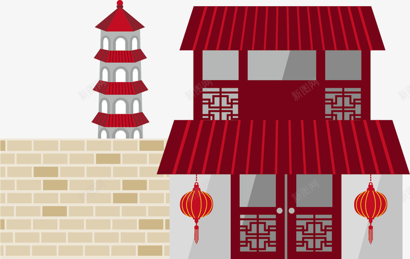复古风格中国古建筑png免抠素材_88icon https://88icon.com 中国古典建筑 仿古建筑 复古风格中国古建筑设计 房子