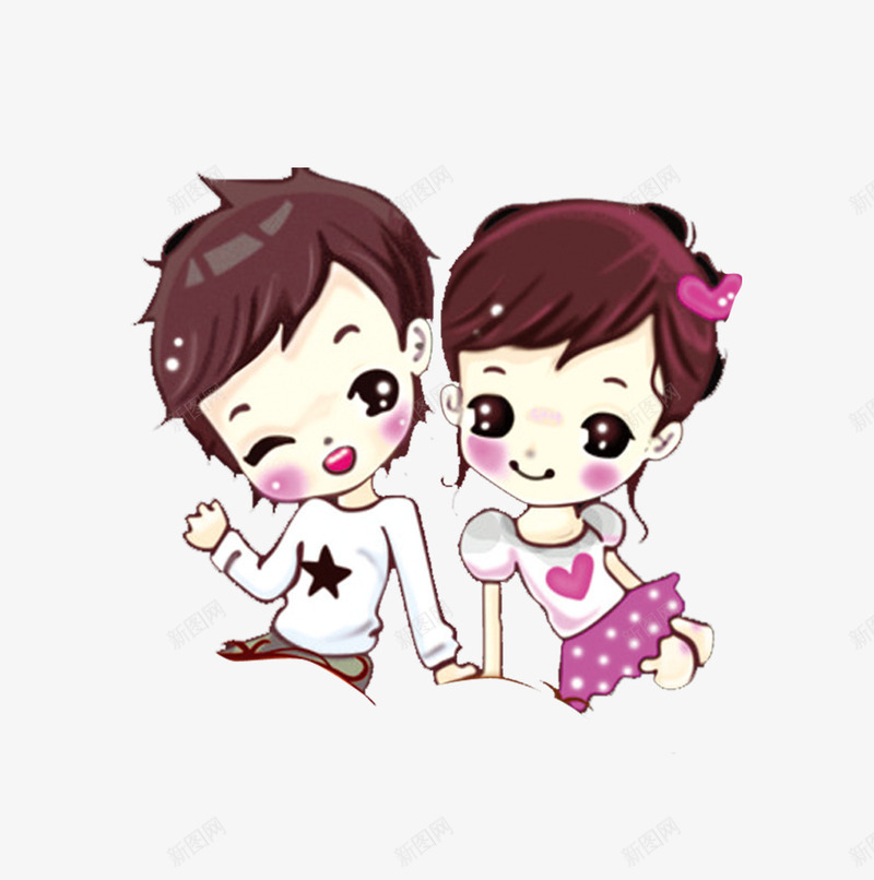 唯美卡通可爱情侣小人png免抠素材_88icon https://88icon.com 卡通 可爱 唯美 小人 情侣