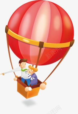 创意热气球背景韩国网页卡通图标模板图标
