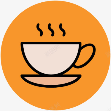 可爱咖啡杯手绘厨房卡通厨具图标图标