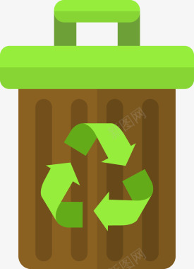 扁平化绿色环保垃圾桶图图标图标
