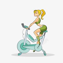 跑步健身的卡通美女素材