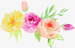 油画风玫瑰花装饰图案素材