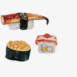 黄豆寿司寿司水彩画片高清图片