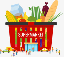 创意超市创意超市有机食物矢量图高清图片