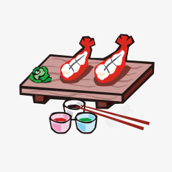 手绘日式菜肴图案素材