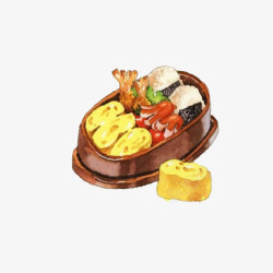 卷饭团日式美味盒饭高清图片