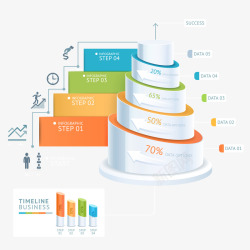 塔型立体信息图表矢量图素材
