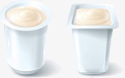 手绘空白的罐装酸奶矢量图素材