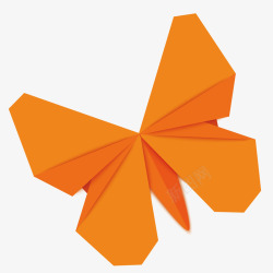 橙色折纸可爱折纸蝴蝶矢量图高清图片