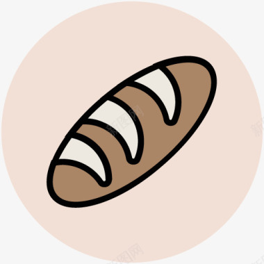 彩绘面包酒店手绘厨具图标图标
