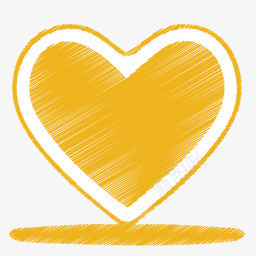 黄色的心形符号图标图标