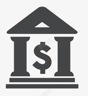 银行业银行财富象征图标图标