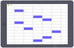 卡通扁平数据表格UI素材