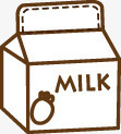 卡通手绘牛奶纸盒包装素材