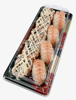 日式包装盒日式印花长方形带盖寿司盒包装高清图片