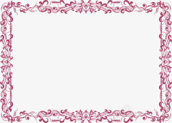 紫红花纹紫红色欧式花藤边框矢量图高清图片