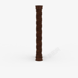 棕色中式简单木头柱子素材